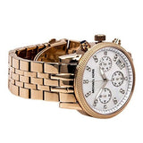 Michael Kors Damen White Dial Rose Gold Steel Strap Watch for Women - MK5026 Buy Now By Michael Kors