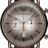 Emporio Armani Aviator Chronograph Grey Dial Brown Mesh Bracelet Watch For Men - AR11169 Buy Now By Emporio Armani