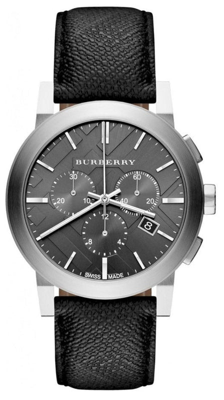 Burberry The City Grey Dial Black Leather Strap Watch for Men - BU9359 Buy Now By Burberry