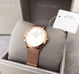 Calvin Klein Minimal White Dial Rose Gold Mesh Bracelet Watch for Women - K3M22626 Buy Now By Calvin Klein
