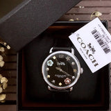 Coach Delancey Black Dial Black Leather Strap Watch for Women - 14502780 Buy Now By Coach