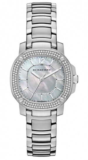 Burberry The Britain Diamonds Mother of Pearl Dial Silver Steel Strap Watch for Women - BBY1801 Buy Now By Burberry