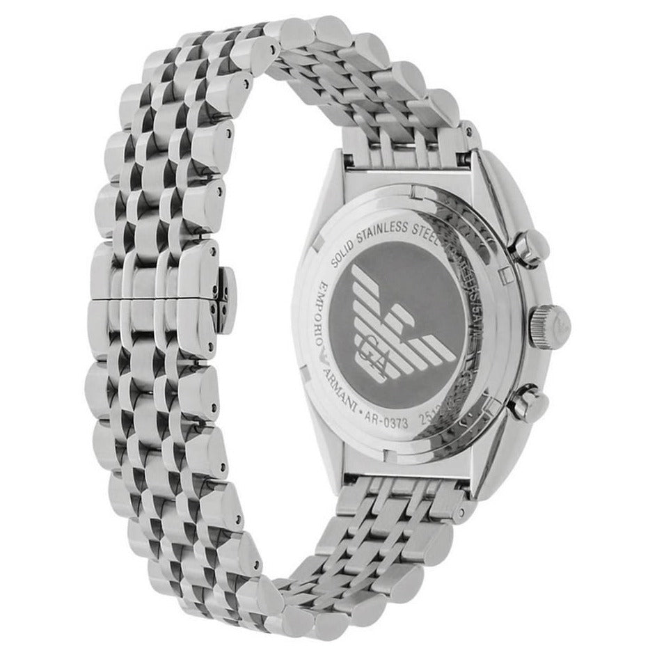 Emporio Armani Franco Black Dial Silver Steel Strap Watch For Men - AR0373 Buy Now By Emporio Armani