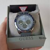 Guess Odyssey Blue Dial Grey Rubber Strap Watch For Men - W1108G6 Buy Now By Guess