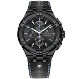 Maurice Lacroix Aikon Chronograph Limited Edition Black Dial Black Leather Strap Watch for Men - AI1018-PVB01-337-1 Buy Now By Maurice Lacroix