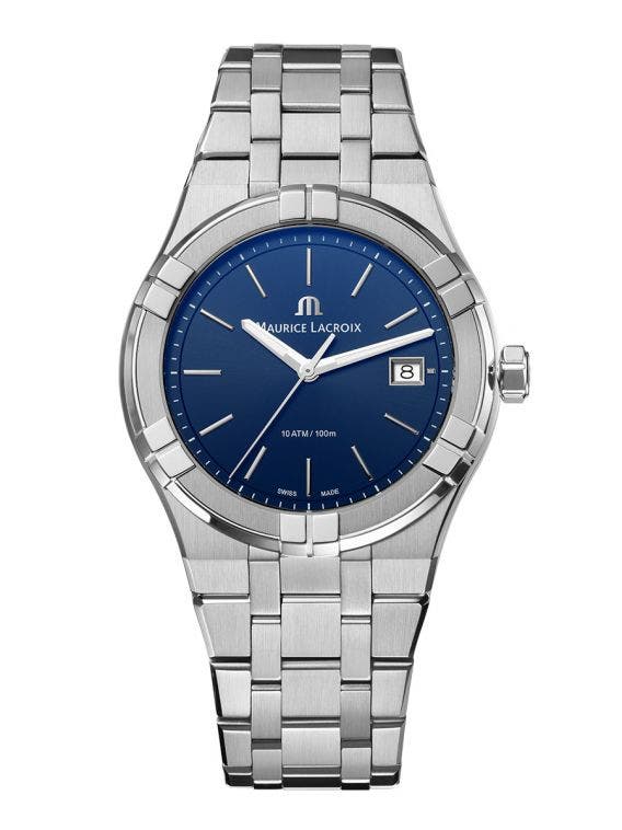 Maurice Lacroix Aikon Date Blue Dial Silver Steel Strap Watch for Men - AI1108-SS002-430-1 Buy Now By Maurice Lacroix