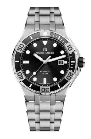 Maurice Lacroix Aikon Venturer Black Dial Silver Steel Strap Watch for Men - AI6058-SS002-330-1 Buy Now By Maurice Lacroix