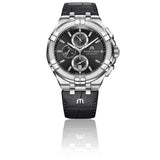 Maurice Lacroix Aikon Chronograph Black Dial Black Leather Strap Watch for Men - AI1018-SS001-330-1 Buy Now By Maurice Lacroix