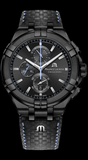 Maurice Lacroix Aikon Chronograph Limited Edition Black Dial Black Leather Strap Watch for Men - AI1018-PVB01-337-1 Buy Now By Maurice Lacroix