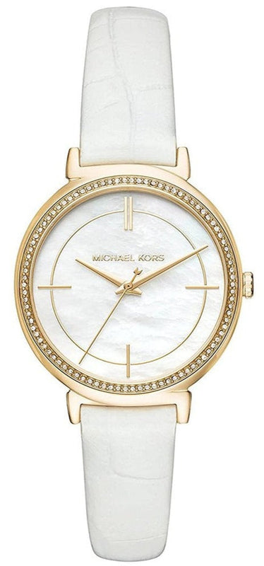 Michael Kors Cinthia Mother of Pearl Dial White Leather Strap Watch for Women - MK2662 Buy Now By Michael Kors