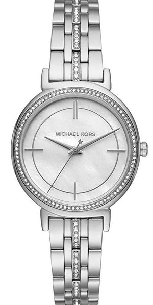 Michael Kors Cinthia White Mother of Pearl Dial Silver Steel Strap Watch for Women for Women - MK3641 Buy Now By Michael Kors