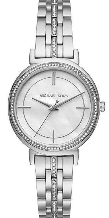 Michael Kors Cinthia White Mother of Pearl Dial Silver Steel Strap Watch for Women for Women - MK3641 Buy Now By Michael Kors
