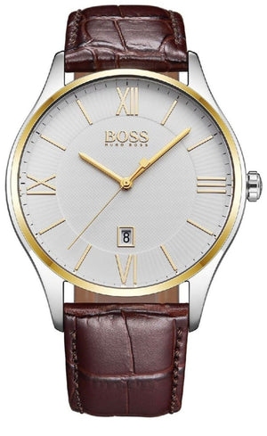 Hugo Boss Classic White Dial Brown Leather Strap Watch for Men - 1513486 Buy Now By Hugo Boss