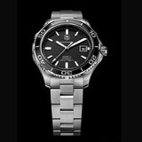 Tag Heuer Aquaracer Caliber 5 Automatic Black Dial Silver Steel Strap Watch for Men - WAK2110.BA0830