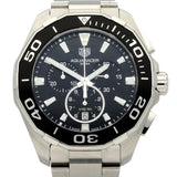 Tag Heuer Aquaracer Quartz Chronograph Black Dial Silver Steel Strap Watch for Men - CAY111A.BA0927 Buy Now By Tag Heuer