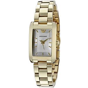 Emporio Armani Classic Silver Dial Gold Steel Strap Watch for Women - AR0360 Authentic Buy Shop Now