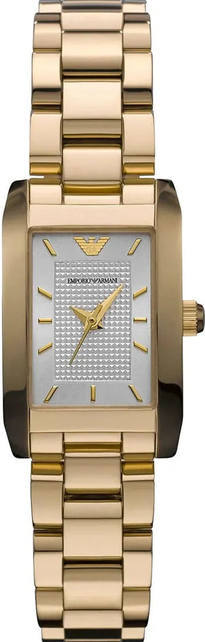 Emporio Armani Classic Silver Dial Gold Steel Strap Watch for Women - AR0360 Authentic Buy Shop Now