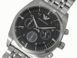 Emporio Armani Franco Black Dial Silver Steel Strap Watch For Men - AR0373 Buy Now By Emporio Armani