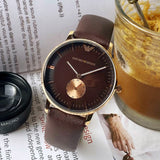 Emporio Armani Classic Brown Dial Brown Leather Strap Watch For Men - AR0383 Buy Now By Emporio Armani