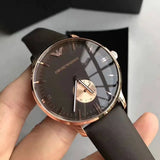 Emporio Armani Classic Brown Dial Brown Leather Strap Watch For Men - AR0383 Buy Now By Emporio Armani