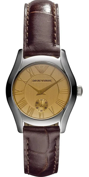 Emporio Armani Classic Quartz Beige Dial Brown Leather Strap Watch For Men - AR0646 Buy Now By Emporio Armani