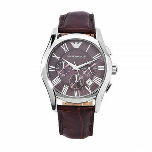 Emporio Armani Valente Chronograph Brown Dial Brown Leather Strap Watch For Men - AR0671 Buy Now By Emporio Armani