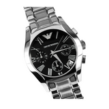 Emporio Armani Velente Chronograph Black Dial Silver Steel Strap Watch For Women - AR0674 Buy Now By Emporio Armani