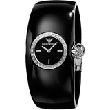 Emporio Armani Casual Analog Black Dial Black Leather Strap Watch For Women - AR0739 Buy Now By Emporio Armani