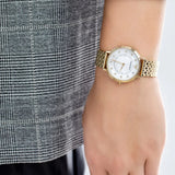 Emporio Armani Dress Analog Mother of Pearl Dial Gold Steel Strap Watch For Women - AR11007 Buy Now By Emporio Armani