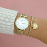 Emporio Armani Dress Analog Mother of Pearl Dial Gold Steel Strap Watch For Women - AR11007 Buy Now By Emporio Armani