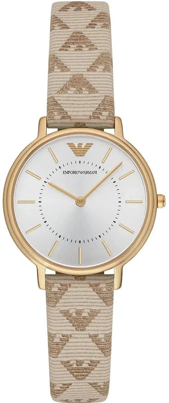 Emporio Armani Classic Kappa White Dial Brown Leather Strap Watch For Women - AR11009 Buy Now By Emporio Armani