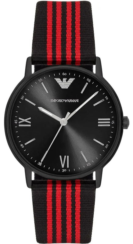 Emporio Armani Kappa Black Dial Two Tone NATO Strap Watch For Men - AR11015 Buy Now By Emporio Armani