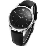 Emporio Armani Lambda Classic Quartz Black Dial Black Leather Strap Watch For Men - AR11020 Buy Now By Emporio Armani