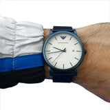 Emporio Armani Luigi Quartz White Dial Blue Mesh Bracelet Watch For Men - AR11025 Buy Now By Emporio Armani