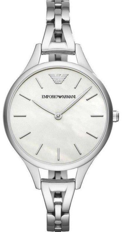 Emporio Armani Aurora Mother Of Pearl White Dial Silver Steel Strap Watch For Women - AR11054 Buy Now By Emporio Armani