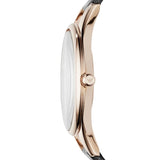 Emporio Armani Aurora Mother Of Pearl Black Dial Black Leather Strap Watch For Women - AR11056 Buy Now By Emporio Armani