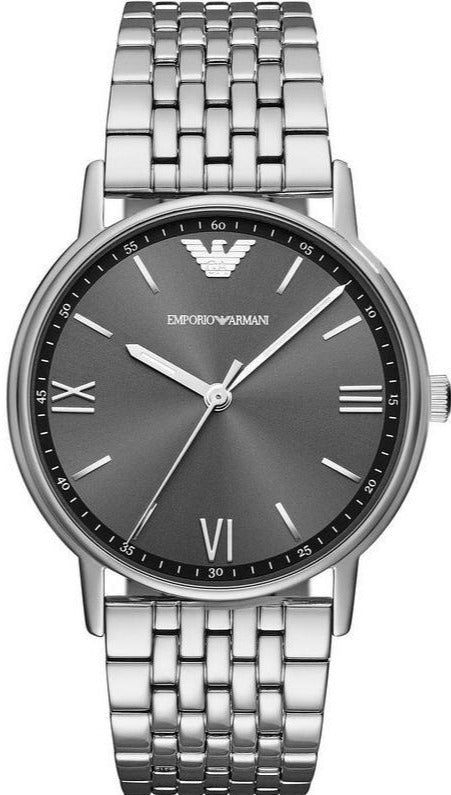 Emporio Armani Kappa Quartz Grey Dial Silver Mesh Bracelet Watch For Men - AR11068 Buy Now By Emporio Armani