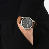 Emporio Armani Luigi Quartz Gray Dial Brown Leather Strap Watch For Men - AR11070 Buy Now By Emporio Armani