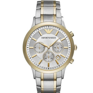 Emporio Armani Renato Chronograph Quartz Silver Dial Two Tone Steel Strap Watch For Men - AR11076 Buy Now By Emporio Armani