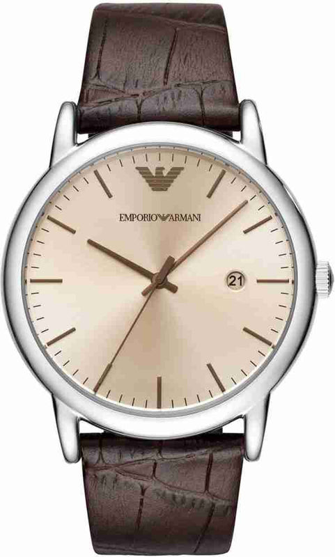 Emporio Armani Luigi Analog Bronze Dial Brown Leather Strap Watch For Men - AR11096 Buy Now By Emporio Armani