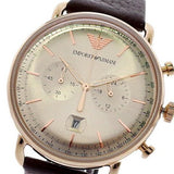 Emporio Armani Aviator Grey Dial Brown Leather Strap Watch For Men - AR11106 Buy Now By Emporio Armani