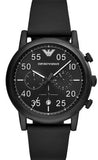 Emporio Armani Luigi Chronograph Black Dial Black Leather Strap Watch For Men - AR11133 Buy Now By Emporio Armani