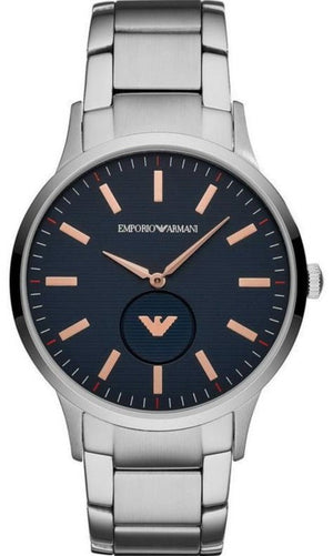 Emporio Armani Renato Blue Dial Silver Steel Strap Watch For Men - AR11137 Buy Now By Emporio Armani