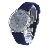 Emporio Armani Aviator Quartz Grey Dial Blue Fabric Strap Watch For Men - AR11144 Buy Now By Emporio Armani