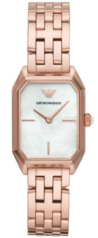 Emporio Armani Giola White Mother of Pearl Dial Rose Gold Steel Strap Watch For Women - AR11147 Buy Now By Emporio Armani