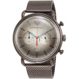 Emporio Armani Aviator Chronograph Grey Dial Brown Mesh Bracelet Watch For Men - AR11169 Buy Now By Emporio Armani