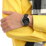 Emporio Armani Giovanni Analog Black Dial Black Leather Strap Watch For Men - AR11210 Buy Now By Emporio Armani