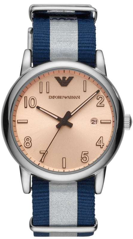 Emporio Armani Luigi Analog Beige Dial Two Tone NATO Strap Watch For Men - AR11212 Buy Now By Emporio Armani