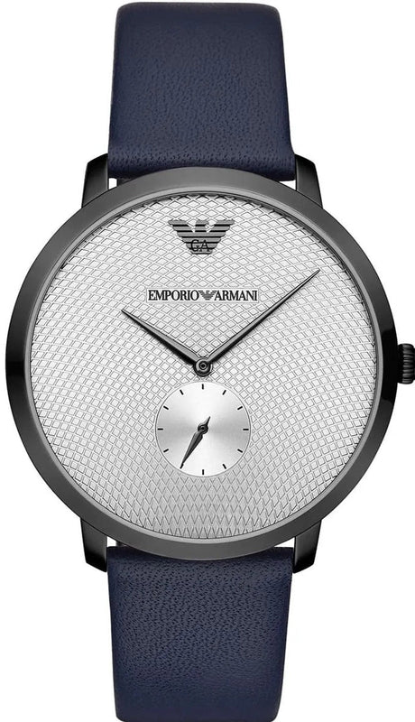 Emporio Armani Modern Slim Analog Silver Dial Blue Leather Strap Watch For Men - AR11214 Buy Now By Emporio Armani