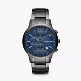 Emporio Armani Renato Chronograph Quartz Blue Dial Black Steel Strap Watch For Men - AR11215 Buy Now By Emporio Armani